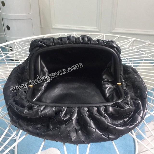 Bottega veneta高端女包 98062黑色 寶緹嘉粗格編織羊皮雲朵POUCH手拿包 BV經典款雲朵包  gxz1236